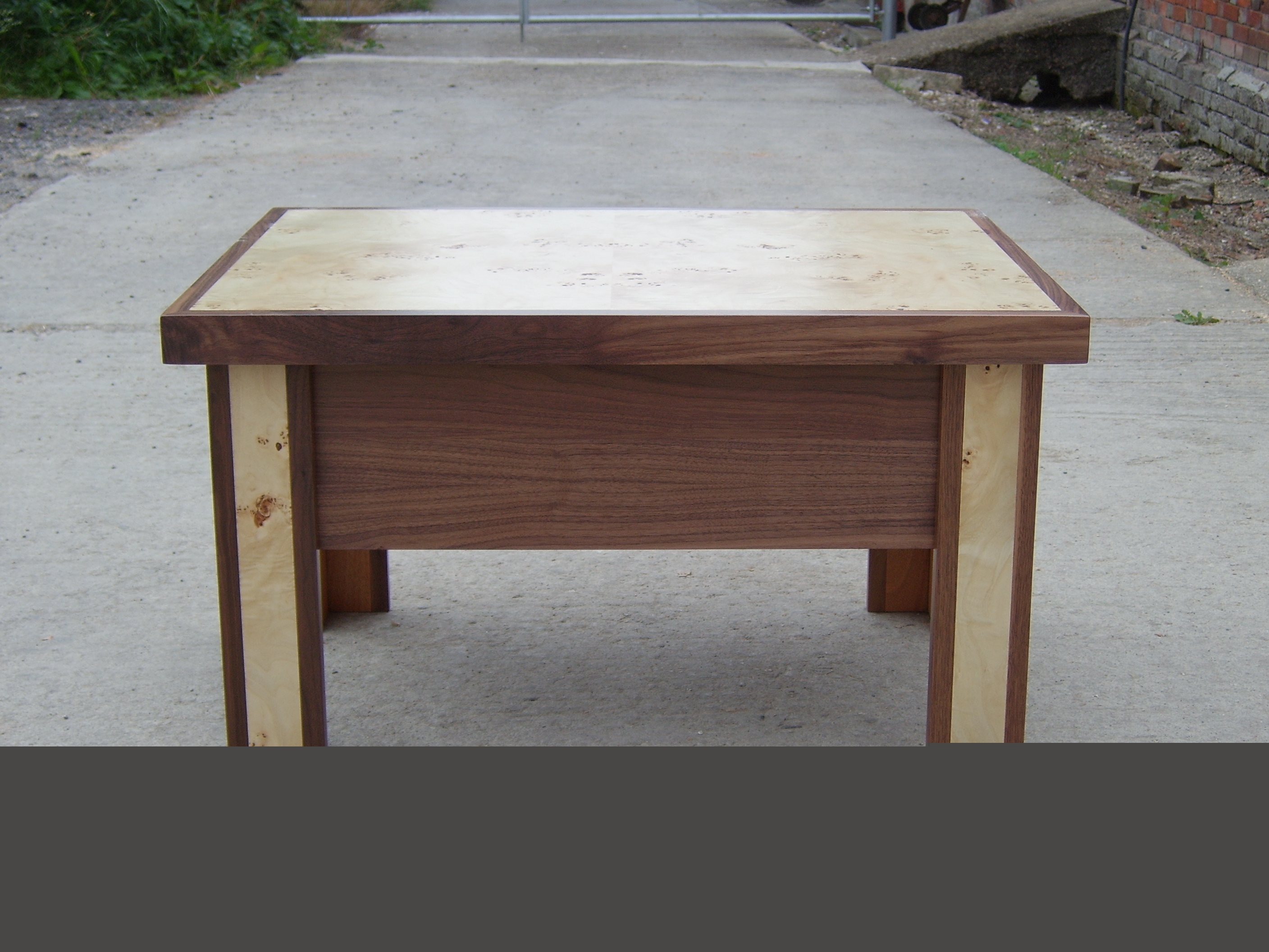 Contempory Walnut and Burr Coffee Table